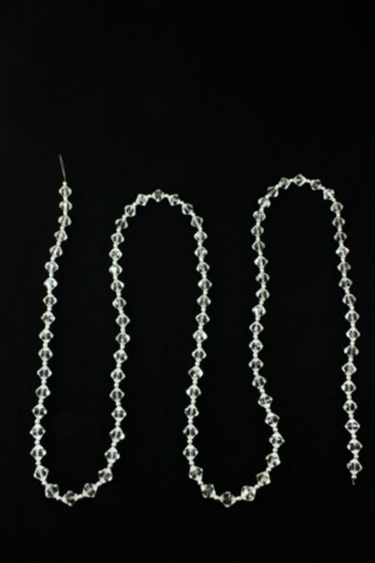 Decorative Garland - Acrylic Bead String -  Clear - Set of 6