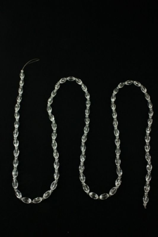 Decorative Garland - Acrylic Barrel Bead String -  Clear - Set of 6