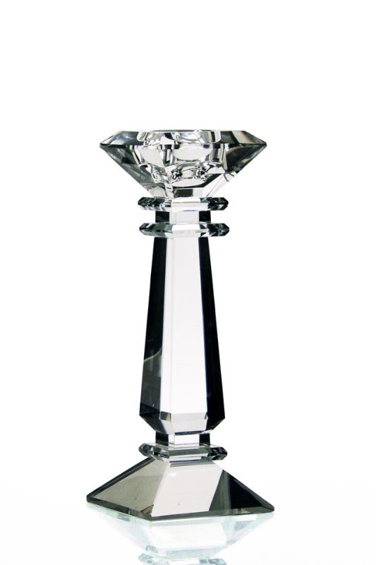 K9 Crystal Quality Tall Taper Candle Stick -  Clear
