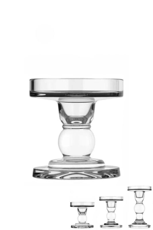 CANDLE STAND SQUAT 8.0cmH -  Clear - Set of 10