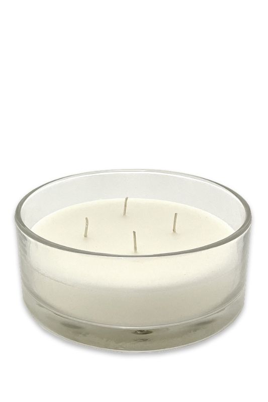 Large Plain Glass 4 Wick Candle -  Clear