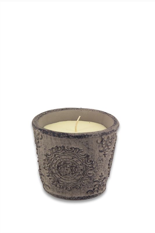 Medium Citronella Candle - Cement Pot -  Grey - Set of 6