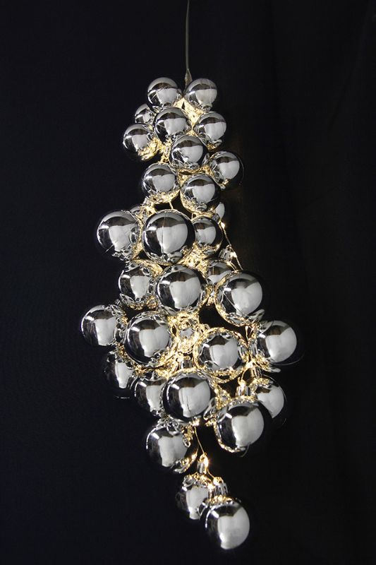 40 LED Cascading Baubles -  Silver