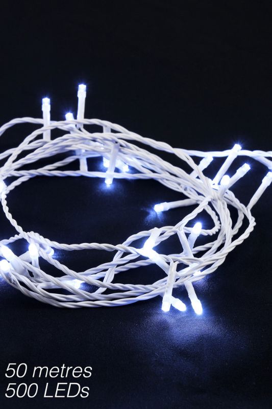 500 LED String - Pure White -  Clear