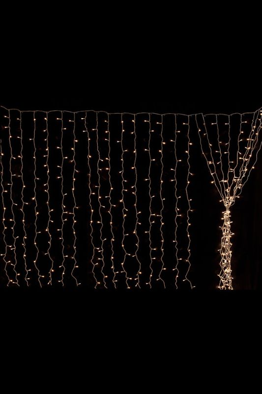 480 LED Curtain (Warm White) - 8 Function -  White