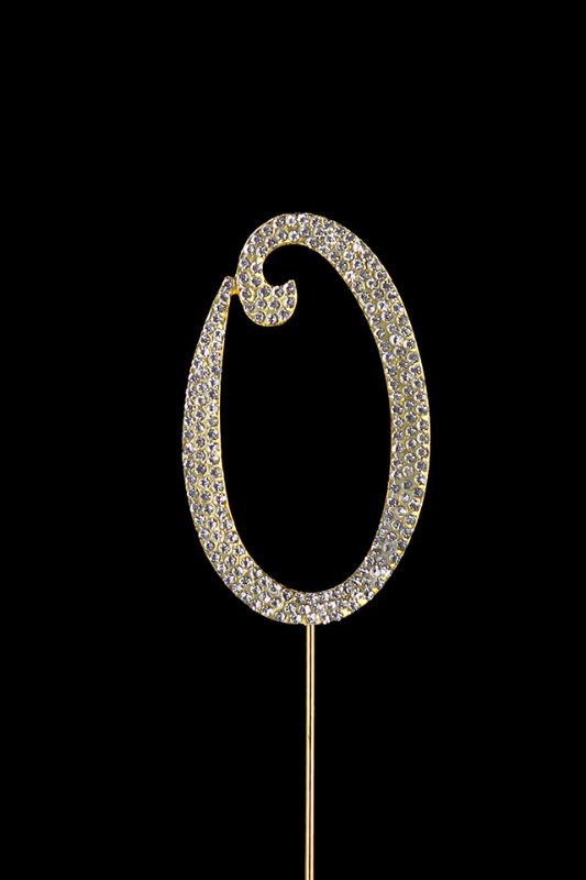 Diamante Cake Number 0 -  Gold