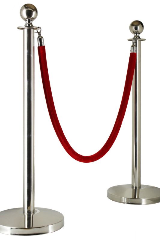 Bollard Velvet Cord (Silver Hook) - Red