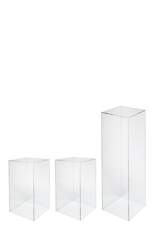 Set/3 Clear Acrylic Plinths -  Clear