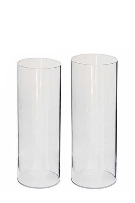 Set of 2 - Round Clear Acrylic Plinths -  Clear