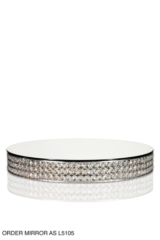 Crystal Look Cake Stand -  Silver