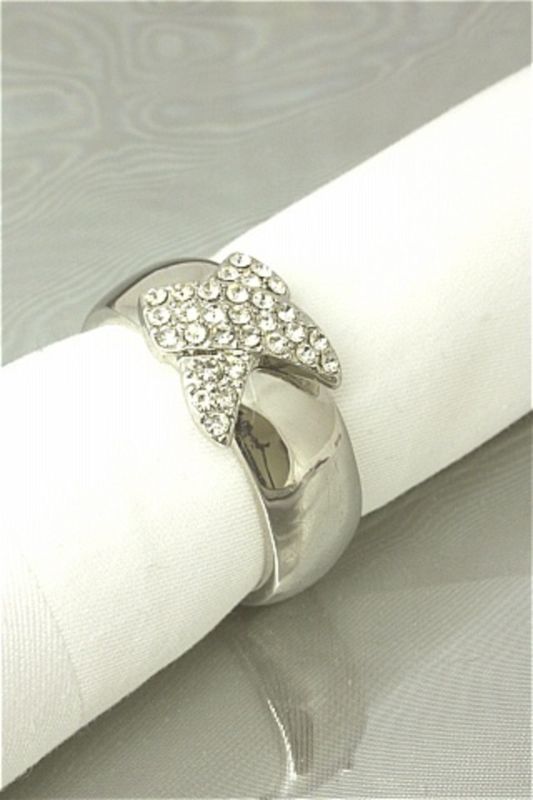 Napkin Ring - X -  Silver - Set of 12