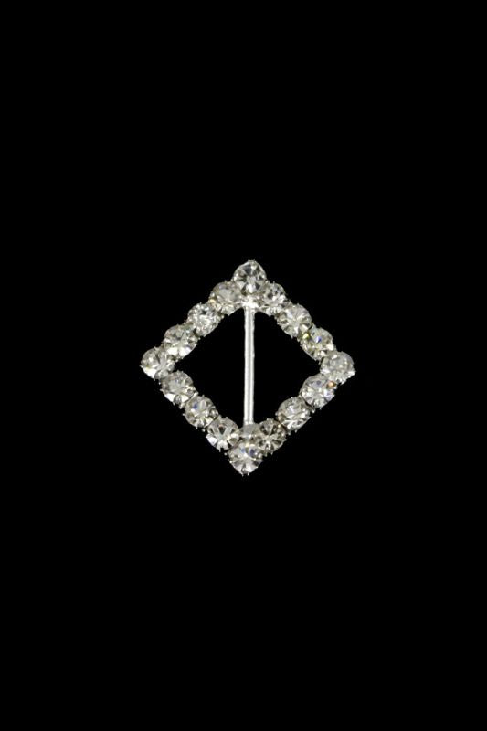Decorative - Mini Diamond Buckle -  Silver - Set of 40