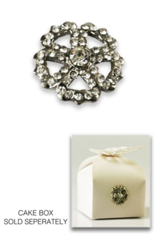 Decorative - Diamante Flower -  Silver - Set of 40