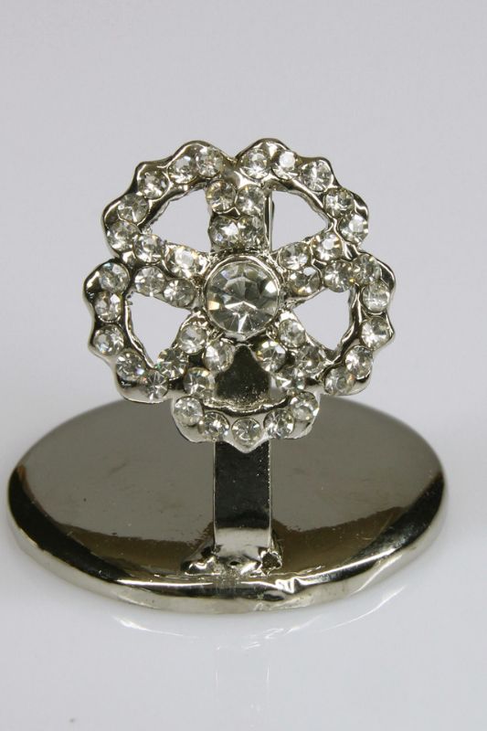 Name Card Holder 'Flower' -  Silver - Set of 12