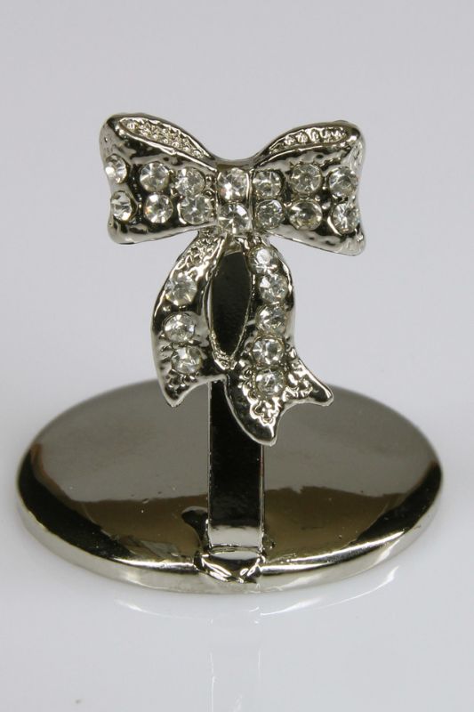 Name Card Holder ' v-Tail Bow -  Silver - Set of 12