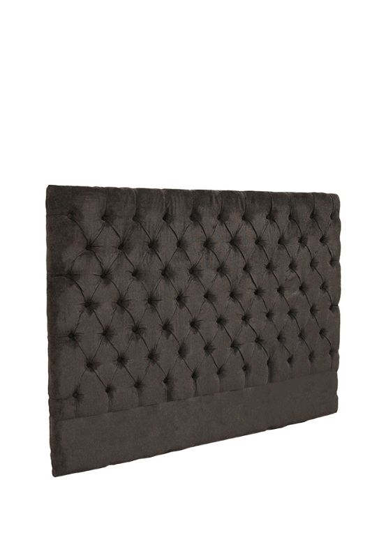 Deep Button Bed Head - Queen -  Grey