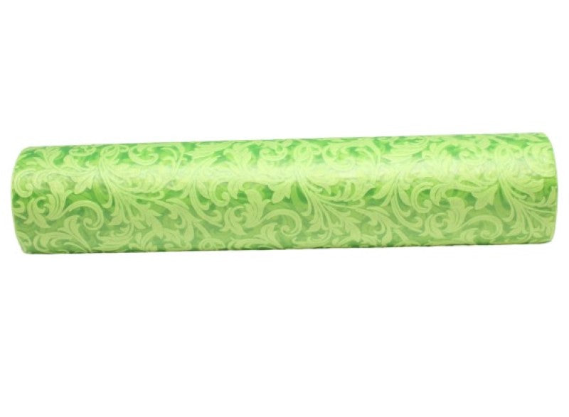 Vibrant green nonwoven floral pattern roll, 50cm x 20m, perfect for DIY projects and floral arrangements.