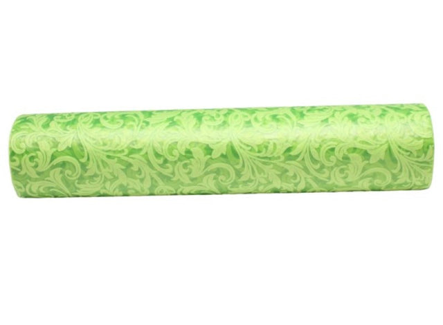 Vibrant green nonwoven floral pattern roll, 50cm x 20m, perfect for DIY projects and floral arrangements.