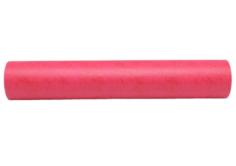 Cerise Linen Patterned Vilene Roll, 50cm x 20m, vibrant fabric for quilting, appliqué, and home décor projects.