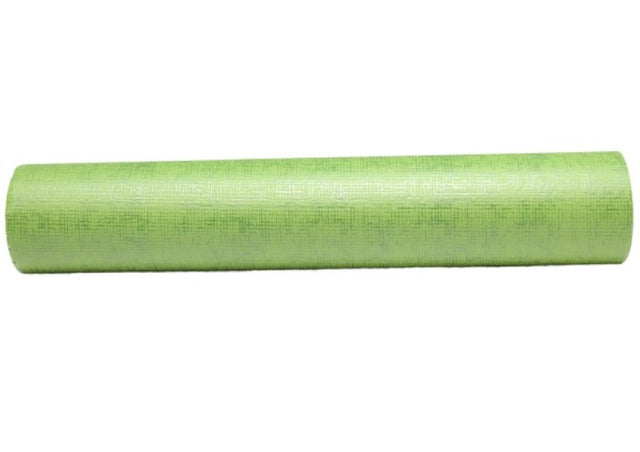 Moss green linen patterned Vilene roll, 50cm x 20m, perfect for sewing, quilting, and home decor projects.