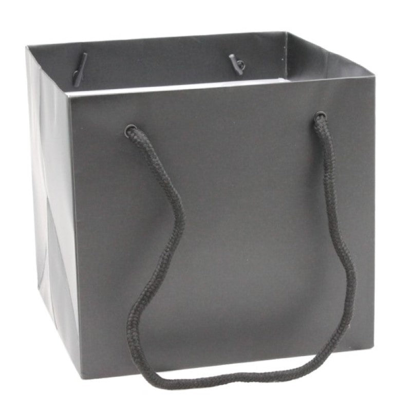 Chic black paper gift bags, pack of 10, perfect for stylish gifting on any occasion, eco-friendly and customizable.