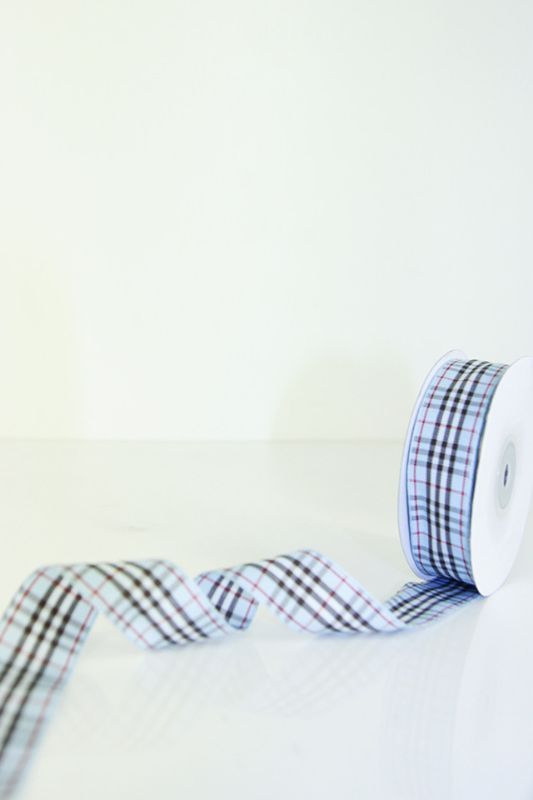 Ribbon - Tartan Ribbon #6 - 23mm -  Light Blue
