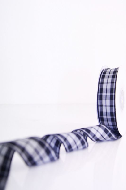 Ribbon - Tartan Ribbon #9 - 23mm -  Black