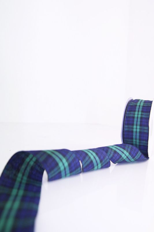 Ribbon - Tartan Ribbon #7 - 38mm -  Dark Blue