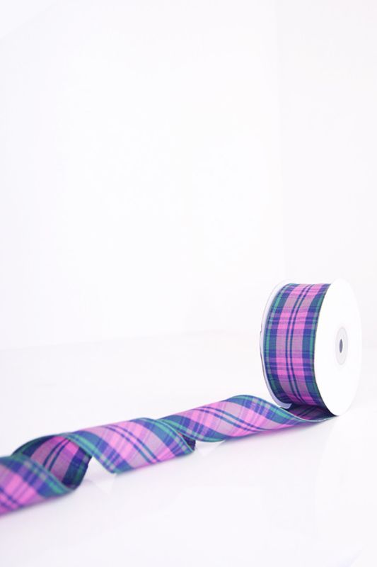Ribbon - Tartan Ribbon #8 - 38mm -  Orchid