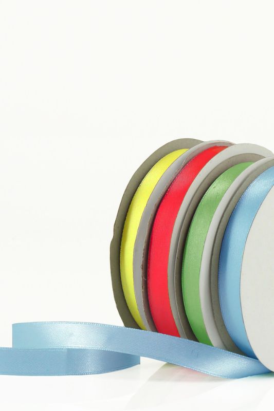 Ribbon - Satin Woven Edge Ribbon (Double Face) -  White - Set of 5