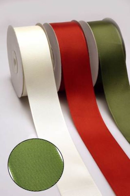 Ribbon - Plain Grosgrain Ribbon -  White - Set of 4