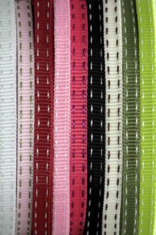 Ribbon - Stitched Grosgrain -  Rosebloom - Set of 5