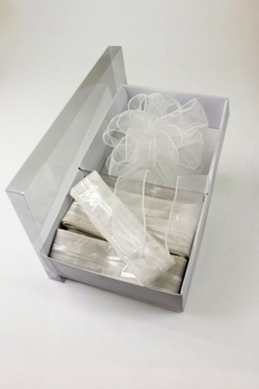 Ribbon - Pull Bow Plain Display (12) -  White