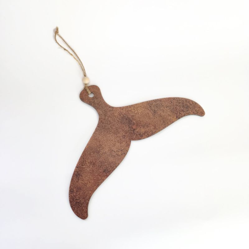 Wall Art - Single Large Tohora Tail Rusted Copper Pattern (40cm)