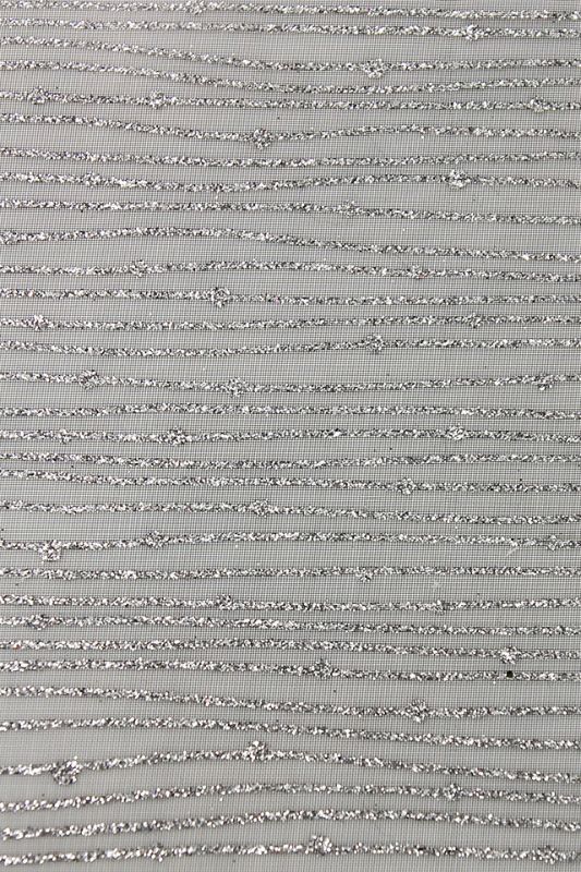 Sheer Glitter Stripe Table Runner (Silver) -  Silver