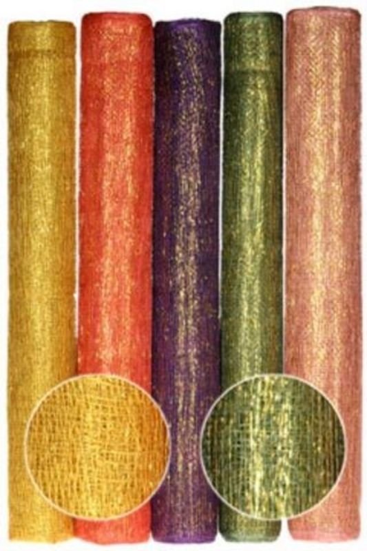 Decorative Wrap  - Sinamay Colour & Gold Wrap -  Emerald