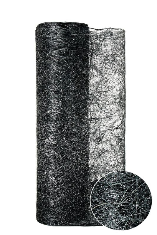 Decorative Wrap  - Metallic Scrunch Mat Roll -  Black