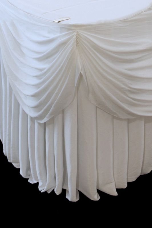 Round Cake Table Skirt -  White