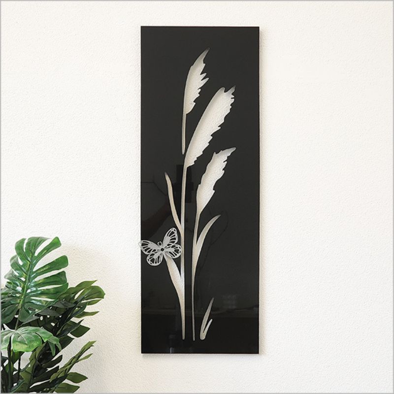 Large wall art featuring a black butterfly design on lightweight Aluminium Composite, perfect for indoor or outdoor decor.