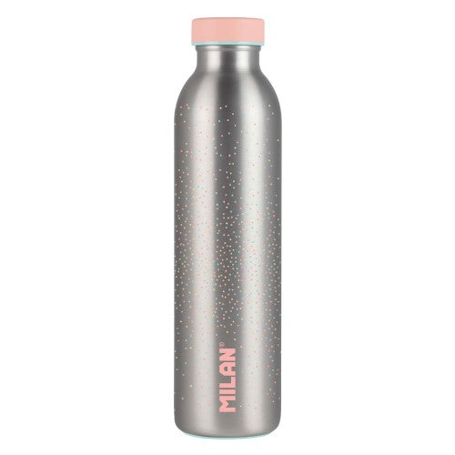 Milan Stainless Steel Isothermal Bottle 590ml Silver Series Pink