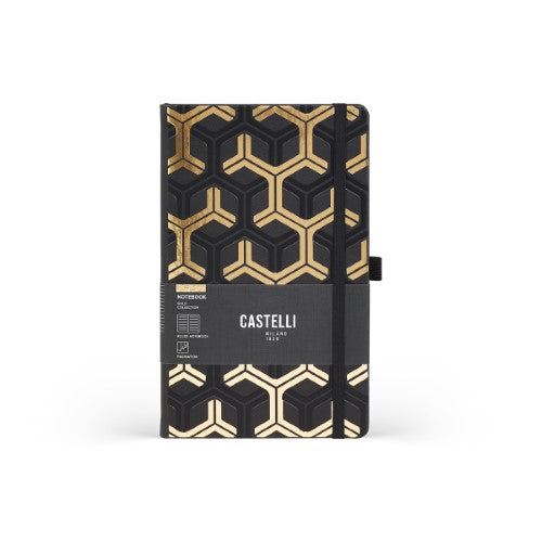Castelli Notebook Gold Pkt Ruled Nest