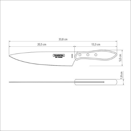 Polywood Churrasco Carving Knife  8", 21cm - Tramontina