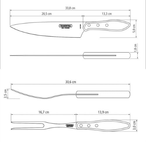 Churrasco Barbecue Set Polywood 2 Piece Set - Tramontina