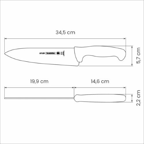 Professional Master Black Cooks Knife   8", 20cm - Tramontina