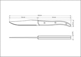 Churrasco Steak Knife  Micro Serrated Narrow Polywood 4", 10cm - Tramontina
