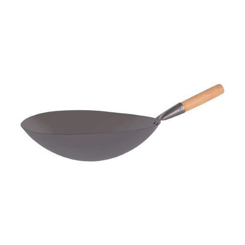 Asian Wok Iron Wood Handle 400mm - Chef Inox