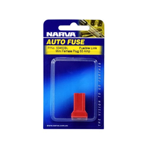 Mini Female Fusible Link - 50 Amp Red - Plug In (Blister Pack Of 1)