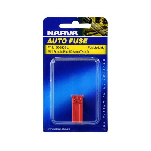 Mini Female Fusible Links - 50 Amp Red - Plug In (Blister Pack Of 1)