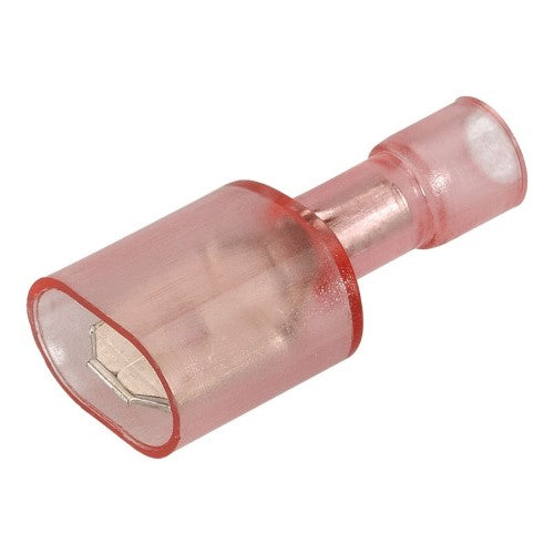 Male Blade Terminal - Fully Insulated - 6.3 X 0.8mm (Red - 50 Pack)
