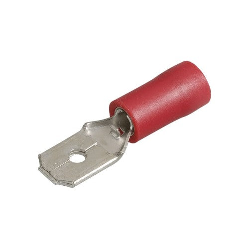 Flared Male Blade Terminal - 6.3 X 0.8mm (Red - 100 Pack)
